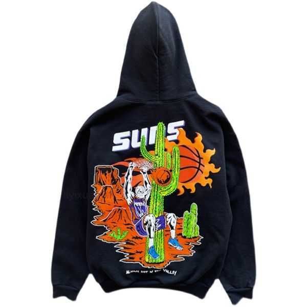 

warren lotas high street suns basketball warm hooded mens womens fashion streetwear pullover sweatshirts loose clothing 0duh, Black
