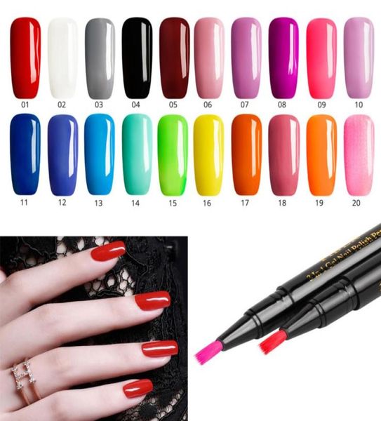 

whole 3 in 1 one step nail gel polish 60 colors nail pen not need base coat8926513, Red;pink