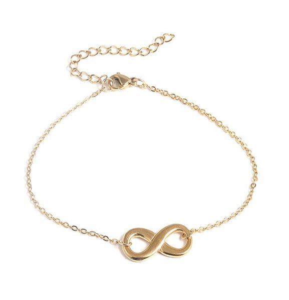 

infinity symbol stainless steel bracelet for women simple adjustable gold silver color number 8 charm chain bracelet party jewelry5765598, Black