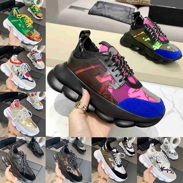 

chain reaction designer casual shoes for men women luxury italy varses reflective height sneakers triple black white clash wild dark green p