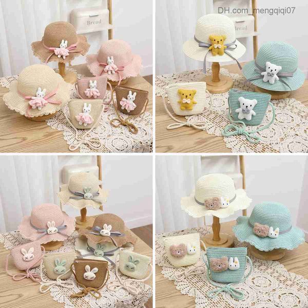 

caps hats summer draw bucket hat for kids girls children's sun hat visor cap and crossbody bag set cute baby girl beach hat panama hat, Yellow
