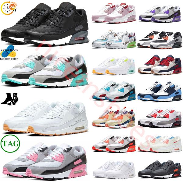 

90 running casual shoes triple white black wolf grey max university blue leather mesh infrared dust grey batman valentines day women men tra