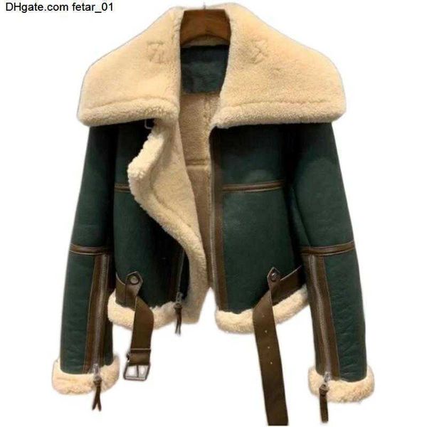 

pu coat motorcycle wool jacket fall clothes for women autumn and winter coat, Black