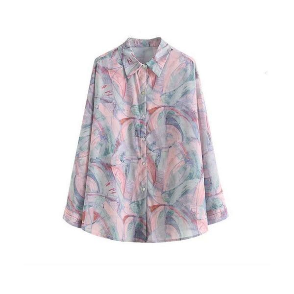 

first rt wholesale shirts ice blue pink lychee dyed print holiday sunblock womens loose shirt, White