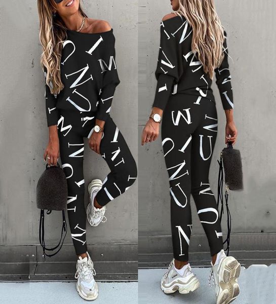 

casual tracksuits sport suit print long sleeve pants two piece set women spring autumn tracksuit ropa mujer9658403, Gray
