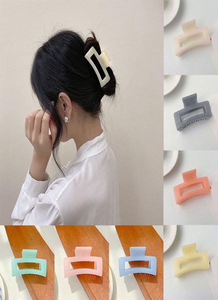 

fashion rectangle acrylic claw hairpin simple hair clips candy color girls crab clamps for women hair accessories4187605, Golden;silver