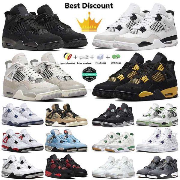 

jumpman 4 4s basketball shoes black cat frozen moments pine green thunder seafoam university blue metallic purple fire red mens womens train