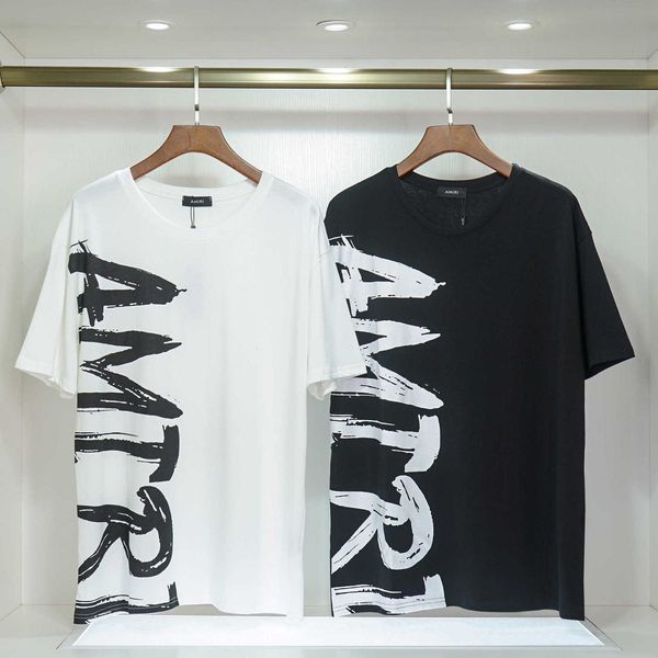 

men's t-shirts quality summer t-shirts designer sleeve amirri casual fashion 2023 tide brand large letter printed cotton men's and, White;black