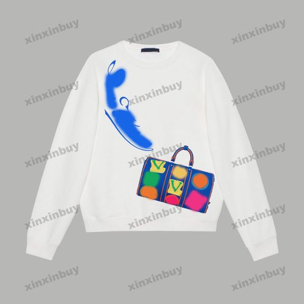

xinxinbuy men women designer sweatshirt flower handbag patch sweater gray blue black white xs-2xl, Black;brown