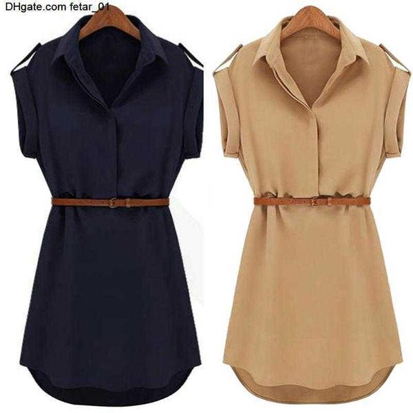 

dress women summer loose short sleeve mini with belt vestido clothes, Black;gray