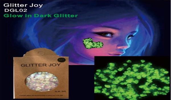 

dgl02 heart shape glow in dark luminous face and body cosmetic glitter sequins party make up body carnival decor7854846