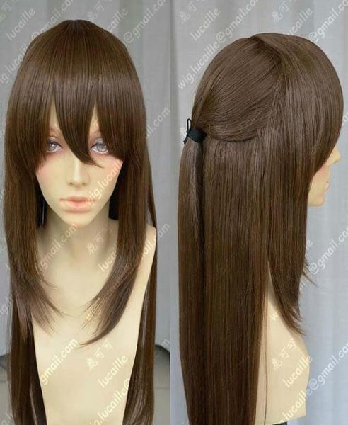 

touhou project hakurei reimu princess brown straight hair cosplay wig7034395, Black