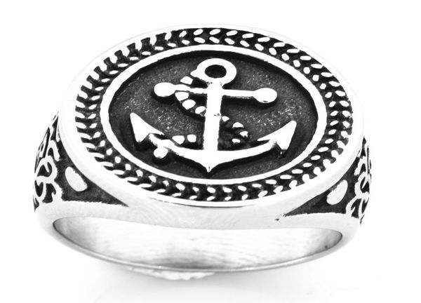 

fanssteel stainless steel mens punk vintage jewelry flower rice ears anchor ring gift for brothers sisters fsr20w651668694, Silver