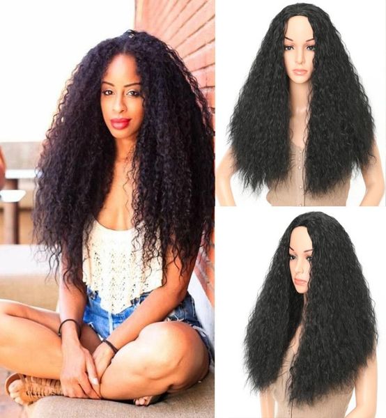

black color synthetic hair afro kinky curly wigs simulation human hair wig perruques de cheveux humains for black women js70019703129