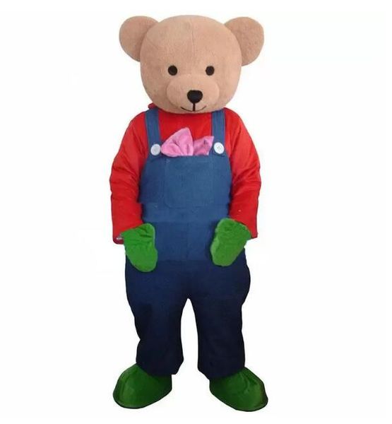 

2024 new cartoon cute bear cartoon mascot costume fancy dress, Red;yellow