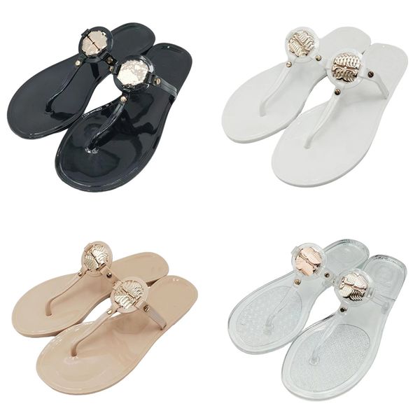 

designer t b womens flip flops miller soft leather beach sandals sunflower cowhide rubber flat bottomed slippers 35-40, Black
