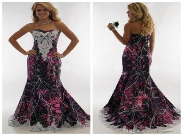 

new sweetheart lace appliques camo wedding dresses slim formal bridal gowns long muddy girl camouflage vestidos de mariee camoufla1123246, White
