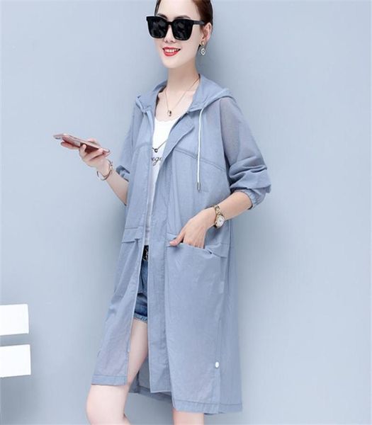 

women039s jackets 2021 summer fashion korean hooded sun protection clothing women midlength coat loose long sleeve outerwear f27306754737, Black;brown