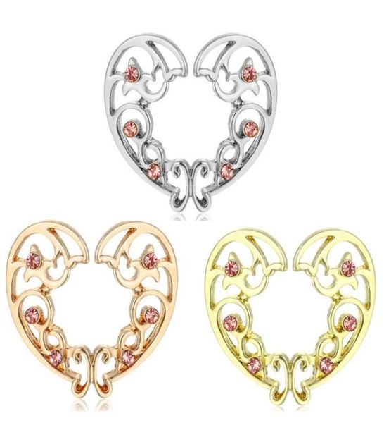 

d0678 heart nopiercing nipple ring mix colors012345671707348, Silver