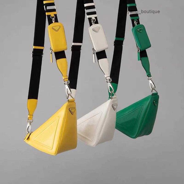 

designer shoulder bags leather triangle pure color purse style two-in-one fashion messenger bag high-quality soft leather pocket with wallet