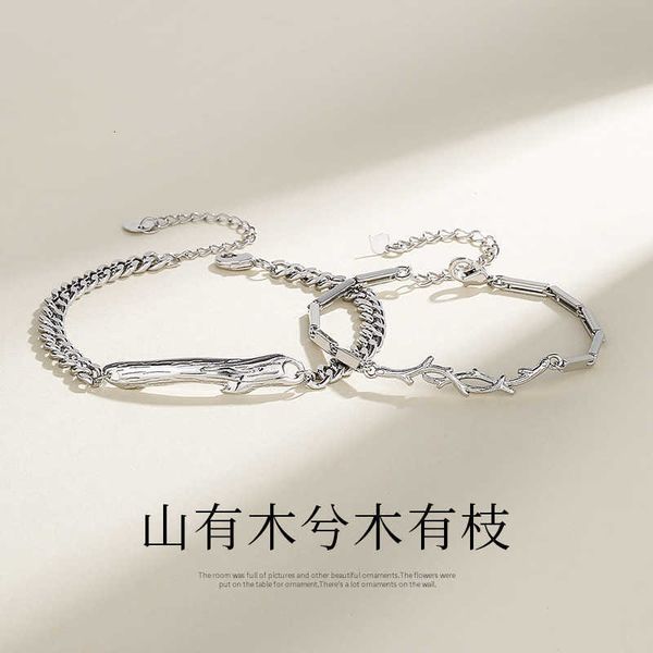 

luxury bulgr jewelry accessories designer woman couple bracelet trendy niche bracelet for men and women fashionable and personalized branch, Golden;silver