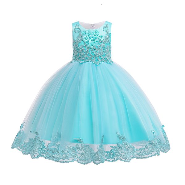 

girl's dresses applique lace girls dress party girl summer dresses children birthday princess wedding bridesmaid dresses 3-10 years ves, Red;yellow