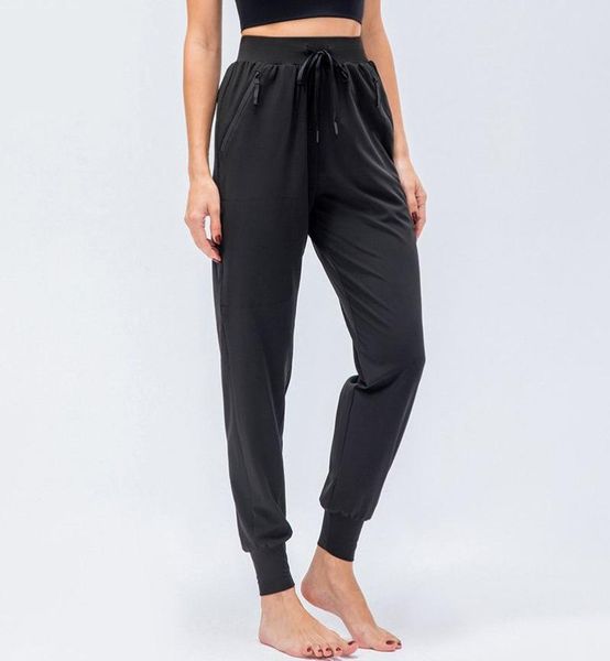 

women yoga ninth pants running fitness joggers with zipper pocket high waist elastic casual jogging pants 4 colors d123683161350