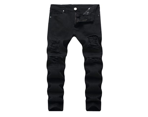

jeans pria berjumbai celana fashion muda lurus kecil elastis mikro trendi empat musim untuk pria ukuran besar 2208172468715, Blue