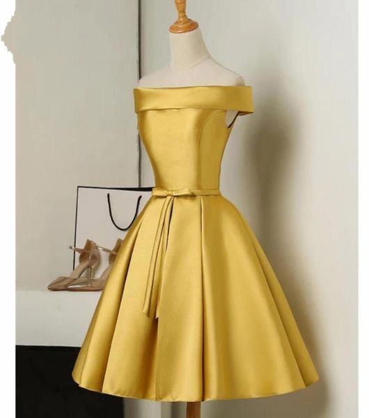 

simple gold short under 100 prom homecoming dresses evening gowns off the shoulder with sleeves bows party pageant club cocktail d7290840, Black