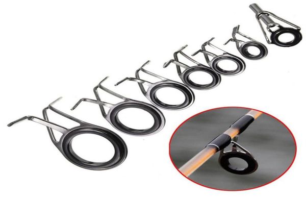 

7pcs mixed size fishing rings rod pole repair kit line guides eyes sets298w4710185