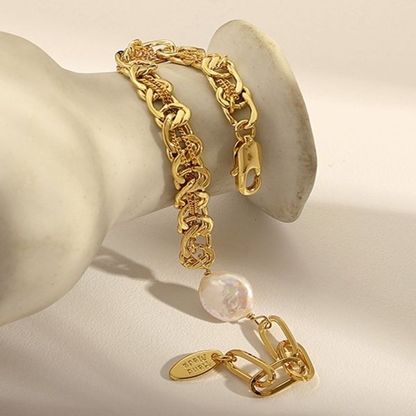 

charm bracelets punk stainless steel chain bracelet handmade fashion jewelry with tag for women men wedding birthday party 230814, Golden;silver