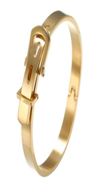 

stainless steel adjustable belt buckle love bracelets bangle for menwomen hands chain hand jewelry40665752345783, Golden;silver