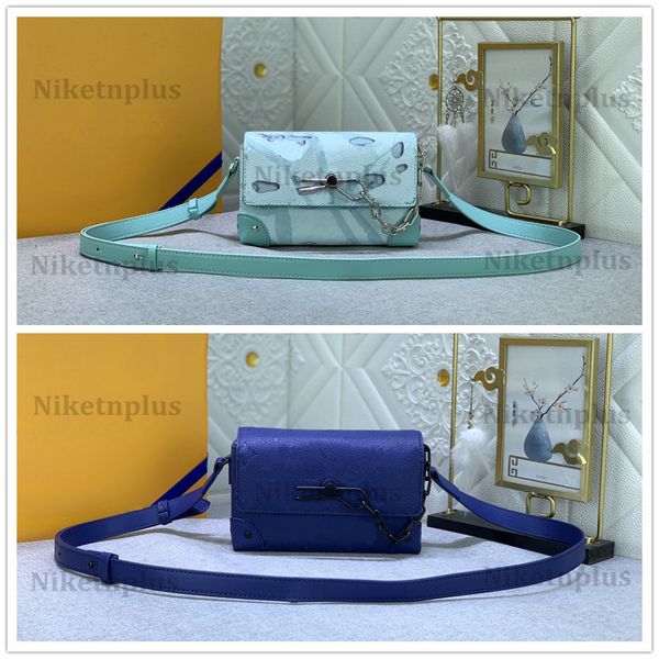 

m81852 steamer wearable wallet monograms message bags water drop effect graffiti multicolor mini flap crossbody with chain man crossbody bag