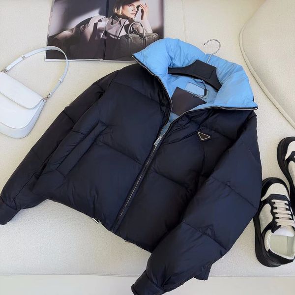 

Women' Jacket Designer Down Coat Top Parkas Winter Fashion Inverted Triangle Warm Coat Short Women' Clothing Black White parker -L