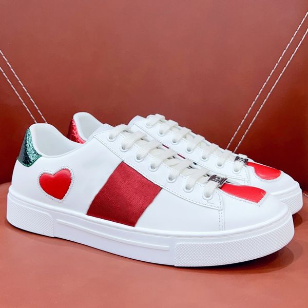 

casual shoes luxury designers ace sneakers casual dress tennis shoes men women lace up classic white leather pattern bottom cat tiger print, Black