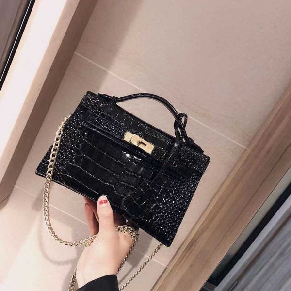 

designer kelys bags new chain bag fashion small square one shoulder handheld oblique straddle tiktok net celebrity sister women's