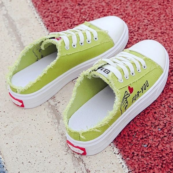 

dress shoes 2023 spring summer women canvas flat sneaker casual shoes low upper lace up white woman 230814, Black