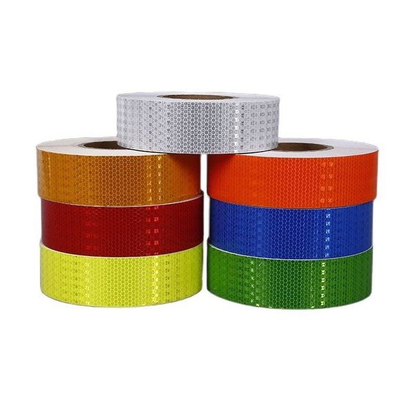 

self-adhesive high visibility traffic signal sticker tape white reflective warning sign custom reflect tape strip