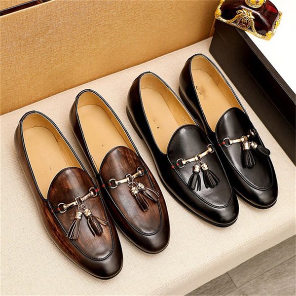 

luxury men shoes genuine leather black brown crocodiles pattern printed slip-on men dress shoes fashion men formal oxford shoes 38-45