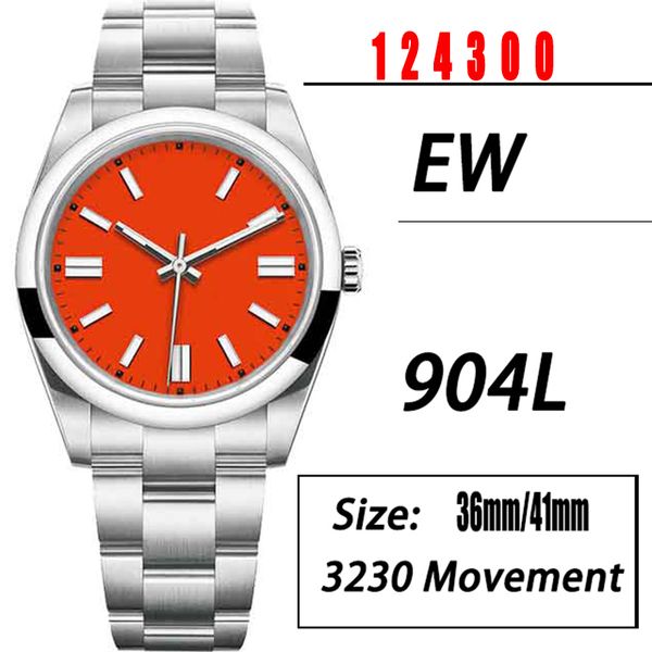 

ewf v3 ew124300 cal.3230 ew3230 automatic men's watch 41mm orange dial 904l stainless steel bracelet the same series of guaranteed eter, Slivery;brown