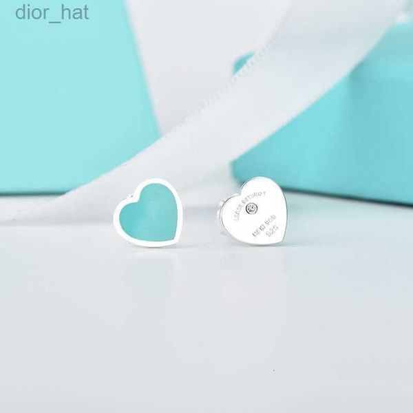 

s925 sterling silver sweet heart designer stud earrings for women luxury brand letters cute ol engagement asymmetrical ear rings earring jew, Golden;silver