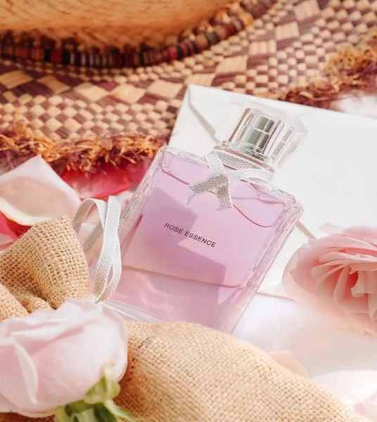 

rose essence perfume 100ml women fragrance eau de toilette long lasting smell france brand lady girl miss parfum edt pink cologne 5675830