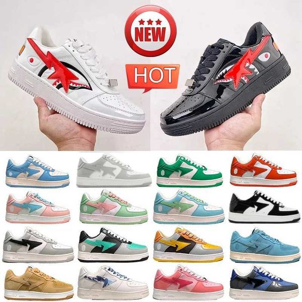 

designer casual shoes low men sneakers patent leather black white red blue camouflage skateboard jogging sports star trainers 36-45