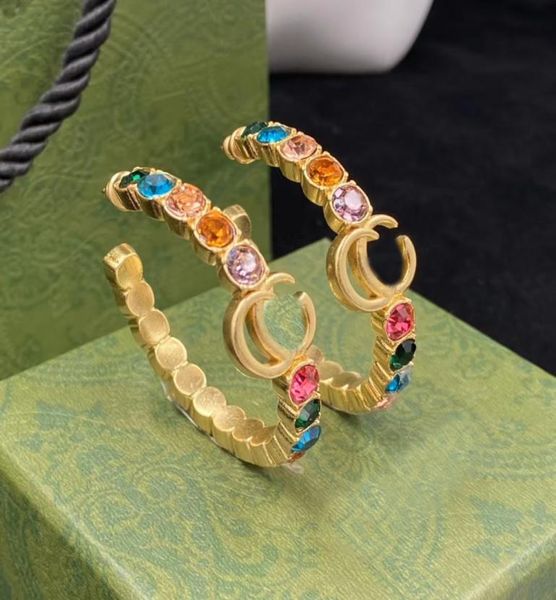 

2022 new color diamond hoop huggie earrings aretes orecchini fashion personality large circle earrings women039s wedding party 6627198, Golden;silver