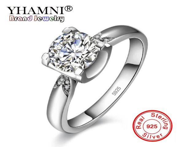

yhamni new fashion classic soild 925 sterling silver wedding ring cz zircon jewelry engagement brand rings for women gift yjz3617568688, Slivery;golden