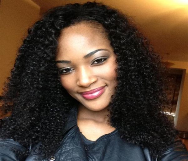 

new style brazilian human hair clip in human hair extensions unprocessed natural blackr 7pcs 1set clip in kinky curly hair extensi7822962, Black;brown