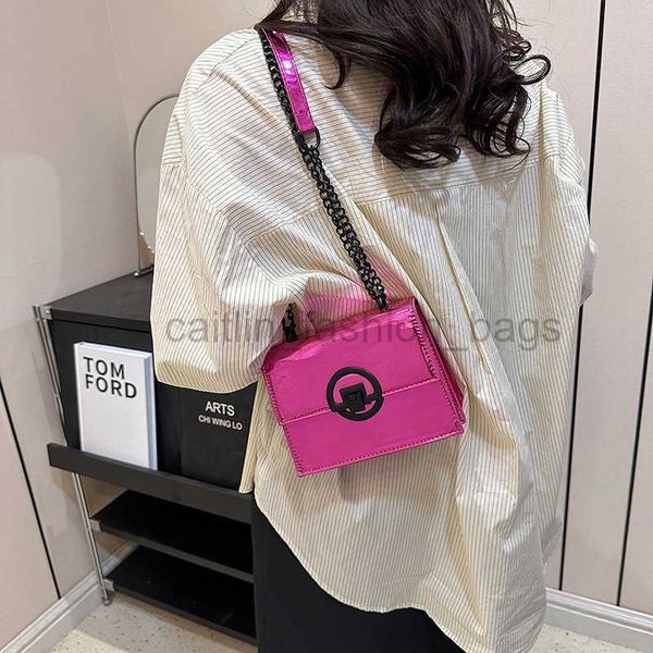 

shoulder bags new trend women's diagonal cross small square bag summer candy color pu glossy shoulder bag trend chain bag caitlin_fashi