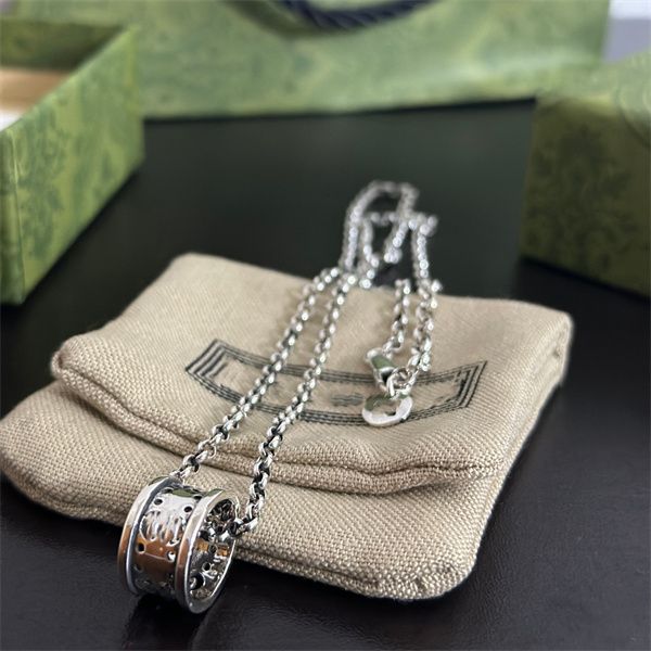 

designer pendant necklaces double letter g logo chains necklaces luxury women fashion jewelry metal ggity silvery necklace gift 88, Silver