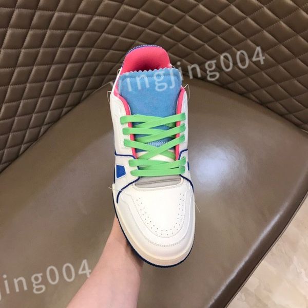 

casual shoes women travel leather lace-up sneaker cowhide fashion lady designer running trainers men sneakers size 39-44 rd1011, Black