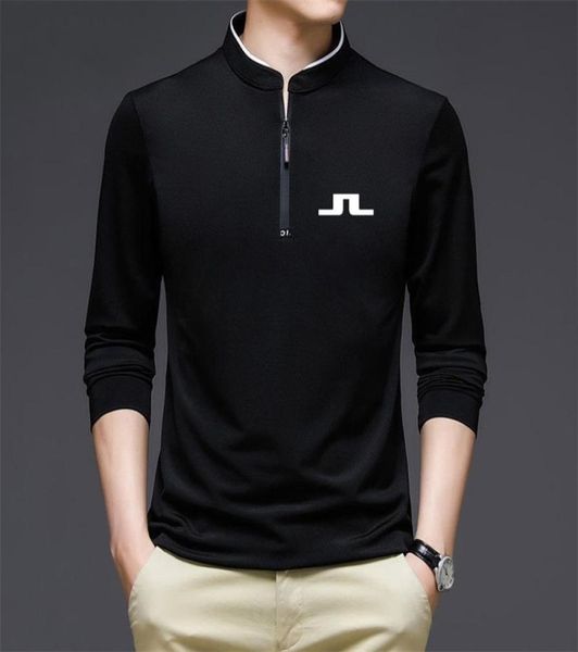 

men golf clothing long sleeve tshirt men039s outdoor sports ventilation loose bottomed polo shirt half zip golf wear 2206279121218, Black;blue